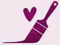 Purple paintbrush with purple heart