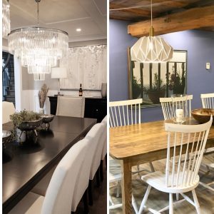 Dining room before and after